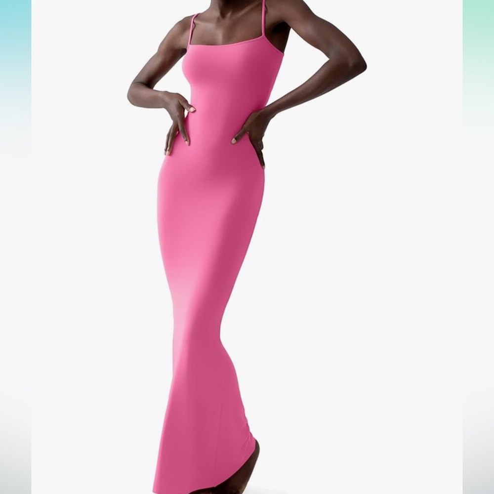 Pumey XS Pink Ribbed maxi Dress